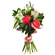 Bouquet of roses and alstroemerias with greenery. Voronezh