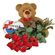 red roses with teddy and chocolates. Voronezh